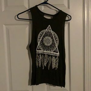 Open back green tank top